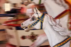 Wooden carousel horse, historical Oktoberfest