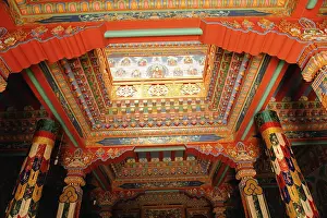 Wooden colourful ceiling in monastery