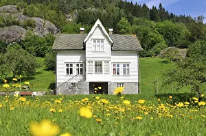 Wooden house, meadow, Buerdalen