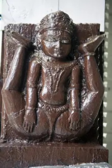 Wooden yaksha statue, khajjiar temple