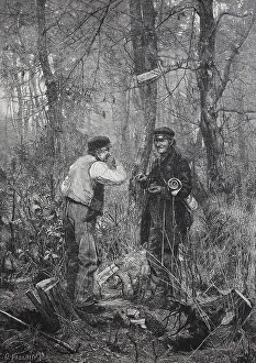 Woodsman during a break from forest work