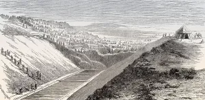 Workers constructing the Suez Canal