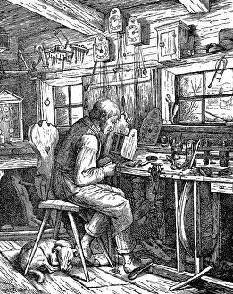 Workshop of a clockmaker in the Black Forest
