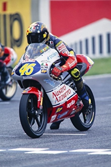 World Champion Valentino Rossi (ITA) at the start, #46 Aprilia 125 cc, Motorcycle World Championship 1997, Germany, Europe