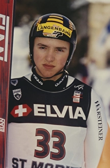 World Cup, ski jumping, portrait of ski jumper Georg Spaeth (DEU) at a competition in 1998, Germany, Europe
