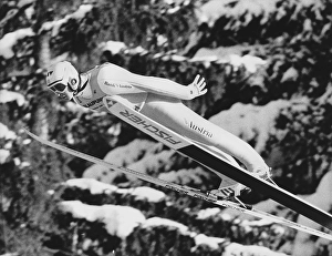 World Cup, ski jumping, ski jumper Werner Rathmayer Austria at a jumping competition in Austria in 1992, Austria, Europe