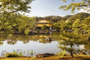The world famous Kinkakuji Temple (The Golden Pavilion) in Kyoto