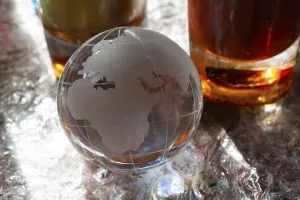 World globe cystal glass Global business and ecology concept