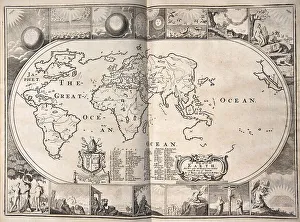 World map from a 1715 edition of the Holy Bible