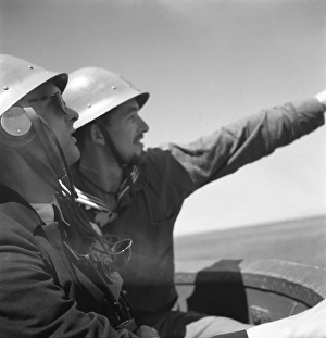 During World war II. The war ship Sverige during navy exercises at sea