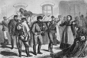 Wounded at the railway station in Saarbruecken