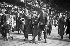 Three wounded war returnees, 1946