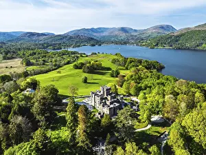 Wray Castle from a drone, Lake Windermere