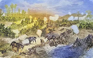 Wuerttembergische artillery on the highlands near Villiers
