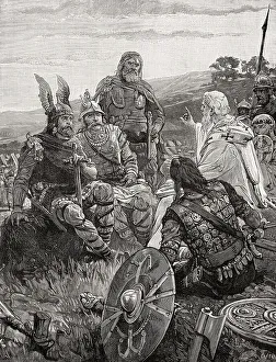 Wulfila or Ulfilas, c. 311-383 explaining the Gospels to the Goths