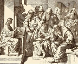 Twelve years old Jesus at the Temple