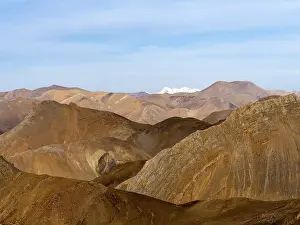 Yellow mountains in the highlands of Tibet