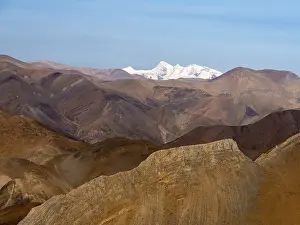 Yellow mountains in the highlands of Tibet