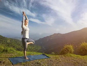 Yoga practice outdoors