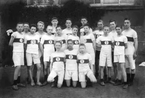 Young athletes wearing jerseys