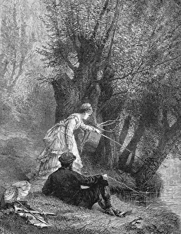 Young couple fishing at the lake