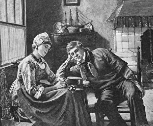 Young couple in the living room