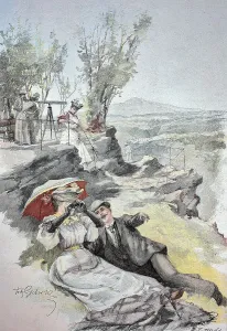 Young couple in the summer resort in the Harz mountains
