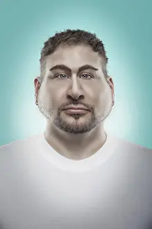 Young man, comic-style self-portrait by photographer Daniel Hohlfeld
