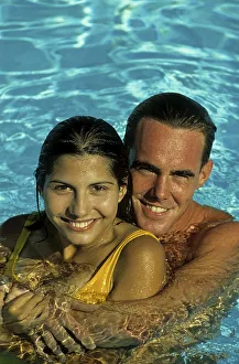 Young people in the swimming pool