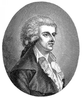 The young Schiller, after a drawing of his girlfriend Dora Stock in 1785