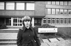Young unemployed woman at the Recklinghausen employment office on 11