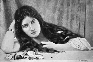 Young Woman with Long Hair, Portrait