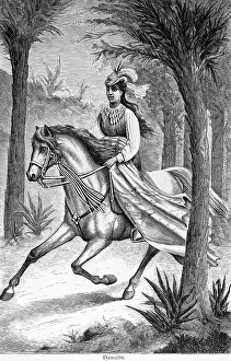 Young woman, native, hat, long hair