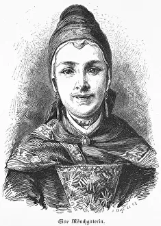 Young woman with traditional traditional costume