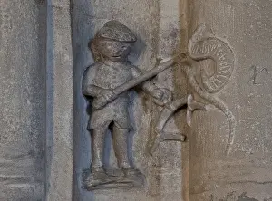 Zeitz Cathedral 78823 Main construction period 15th century small figure on the south gallery with whip