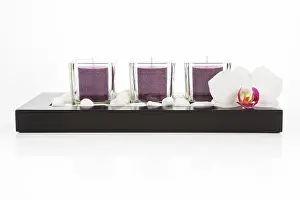 Zen still life with pruple candles