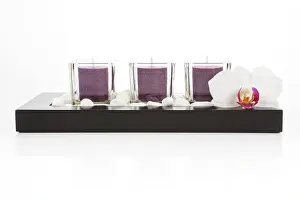 Zen still life with purple candles