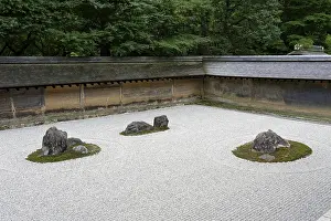 Framed Print : Zen rock garden (Kare-san-sui)