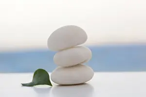 Zen rock stack on tropical beach