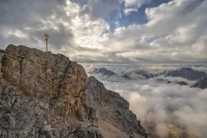 Zugspitze Peak top of Germany and Alps mountain range