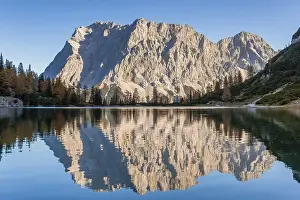 Category Mountain Landscapes Prints: Zugspitze is reflected in the Seebensee