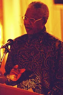 Zurich-City: Nelson Mandela's speach as president and nobel prize winner at the Dolder Hotel in front of the swiss economy elite